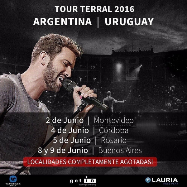 GRACIAS ARGENTINA Y URUGUAY !!!! ENTRADAS AGOTADAS!!! @lauriadaleplay @getinmx @warnermusicspain @warnermusiclat @warnermusicarg
